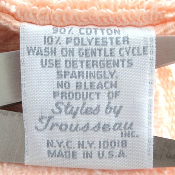 New Vintage 1987 Bath Towel Set 8pc Bath Hand Washcloth Peach Embroidery USA Mod - Picture 11 of 13